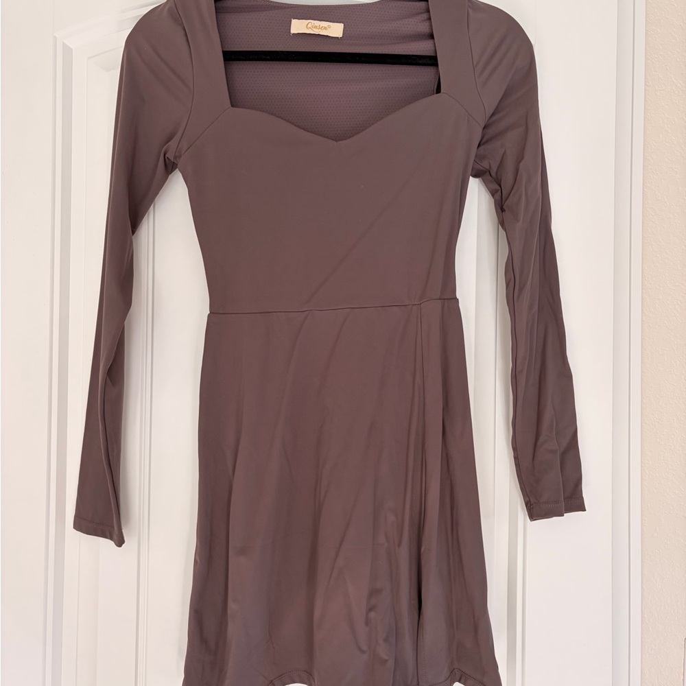 Athleisure Wear Mini Dress in Plum